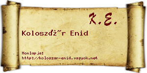 Koloszár Enid névjegykártya
